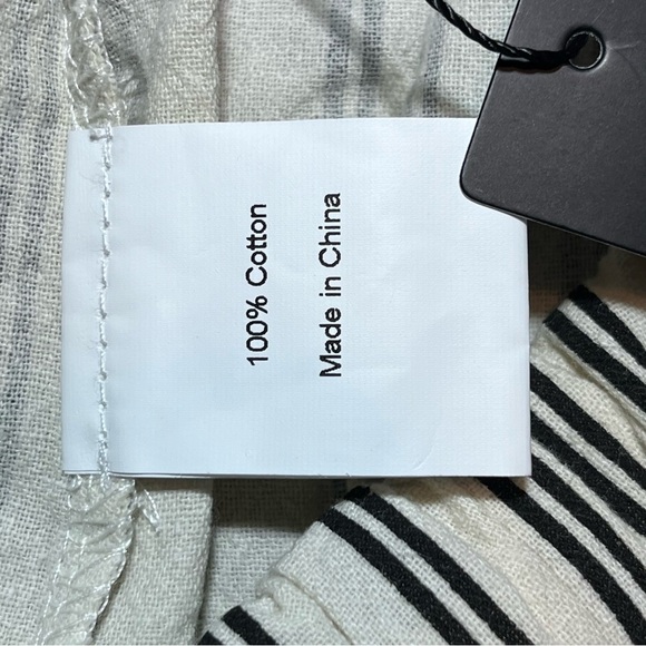 Allegra K Striped Drawstring Waist Wide Leg Pants Womens Size Large Beige NWT - Picture 7 of 11